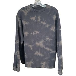 Alphalete Mens Size Small Drop Shoulder Black Washed Fleece Pullover Sweatshirt